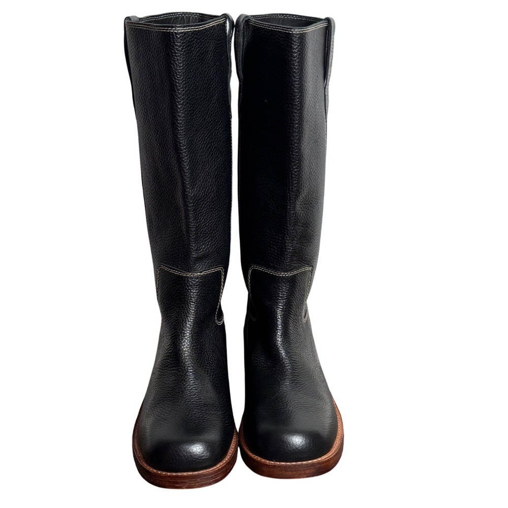 Free People Blaze Tall Boots Black Leather Western Pull On 9.5 OB1397110